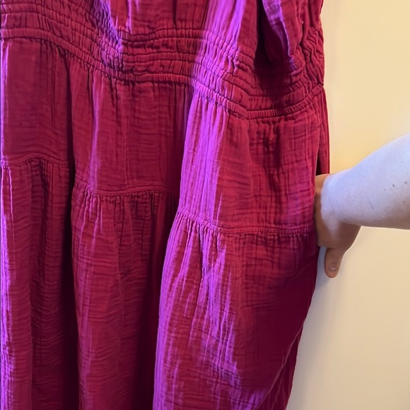 Old Navy XXL Pink Spaghetti Strap Sundress w/ smocking & pockets! - Picture 8 of 12